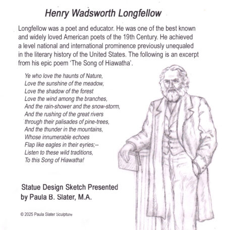 Henry Wadsworth Longfellow Statue Design Sketch, Paula Slater Sculpture